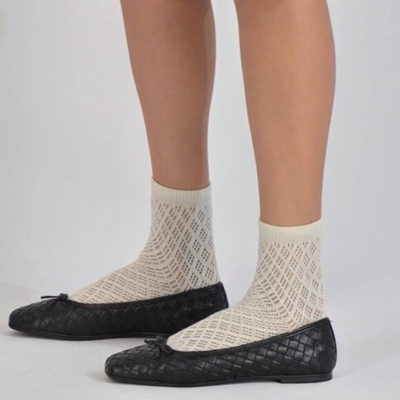 NEW BERNARDO Made In Brazil Leather Gwynn Woven Ballet Flats in black 725 6j3 - Picture 10 of 11